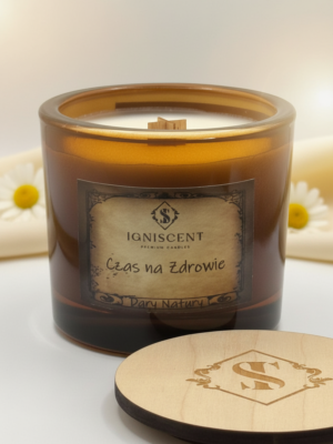 Świeca sojowa zapachowa Czas na zdrowie, Igniscent, wegańska świeca, zdrowa świeca