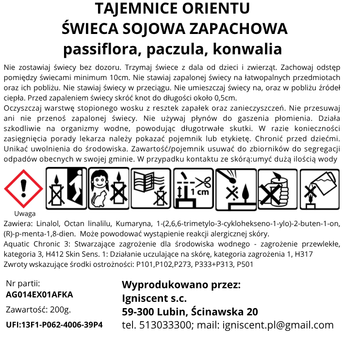 Świeca sojowa zapachowa Tajemnice Orientu; Passiflora, paczula, konwalia - obrazek 9