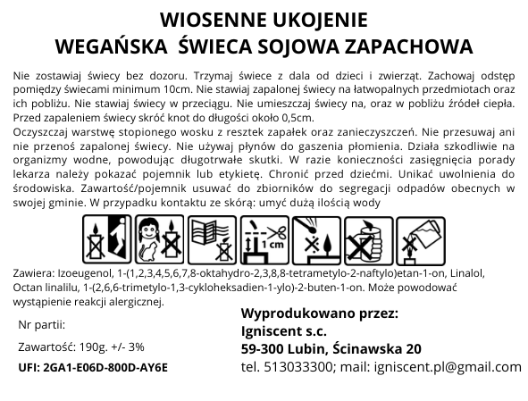 Naturalna świeca zapachowa Wiosenne Ukojenie; Magnolia uspokojona lawendą i migdałem, wanilia i bursztyn jako dopełnienie... - obrazek 5