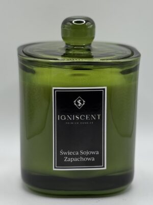 Świeca sojowa zapachowa Letni Ogród. Zielona świeca. Piękna świeca Elegancka Świeca