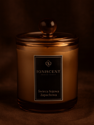 Świeca sojowa zapachowa aksamitna trufla, piękna brązowa świeca, słodka świeca