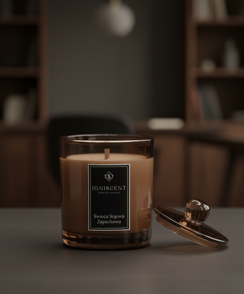 Świeca sojowa zapachowa Skóra i drewno