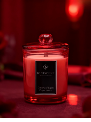 Świeca sojowa zapachowa Rubinowy blask, piękna czerwona świeca