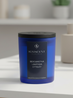 Świeca sojowa bergamotka lawenda cytrusy, Igniscent seria classic