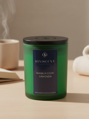 Świeca sojowa wanilia cedr lawenda, Igniscent seria classic
