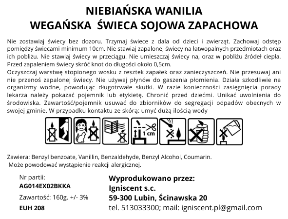 świeca sojowa zapachowa niebiańska wanilia classic