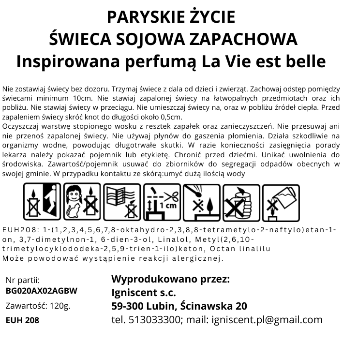 PARYSKIE ŻYCIE piękny aromat, mała świeca sojowa, zapachowa - obrazek 3