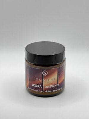 Skóra i drewno świeca sojowa zapachowa 120 ml Mała świeca sojowa