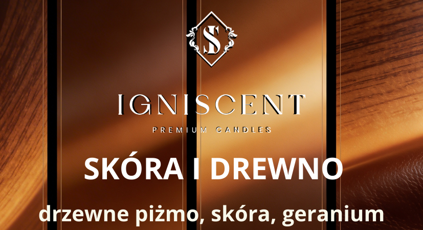 SKÓRA I DREWNO piękny aromat, mała świeca sojowa, zapachowa - obrazek 2